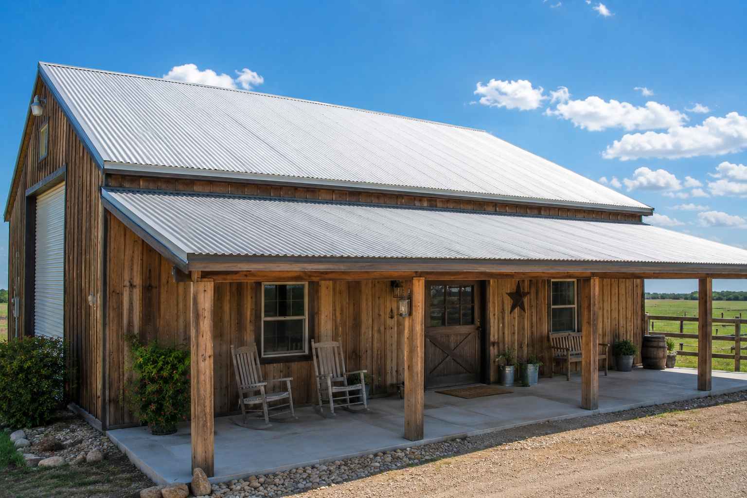Corrugated metal roofing on Texas property - 1st Capital Certified Roofing Austin TX