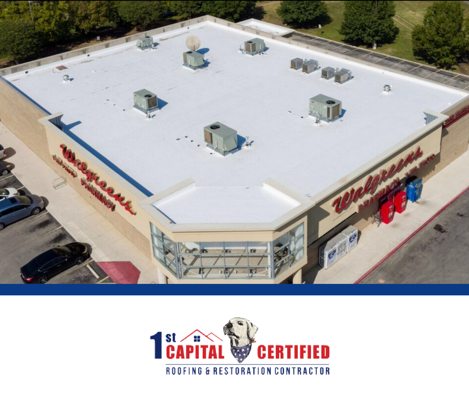 Commercial flat roof TPO installation Austin TX